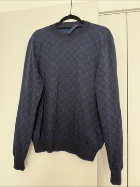 Louis Vuitton Men's Dark Navy Monogram Crewneck Sweater